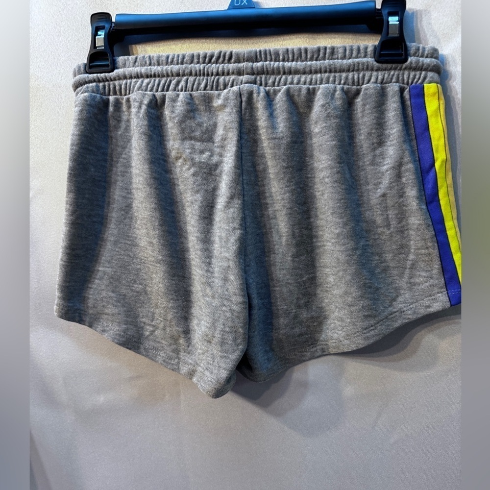 Chaser lounge knit shorts size small. NWT- gray with rainbow stripes on sides - Picture 2 of 6
